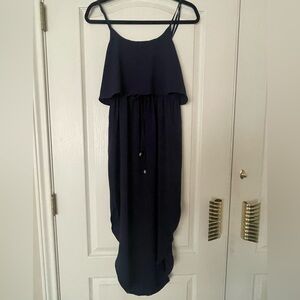 Spaghetti strap Summer dress  navy blue side S